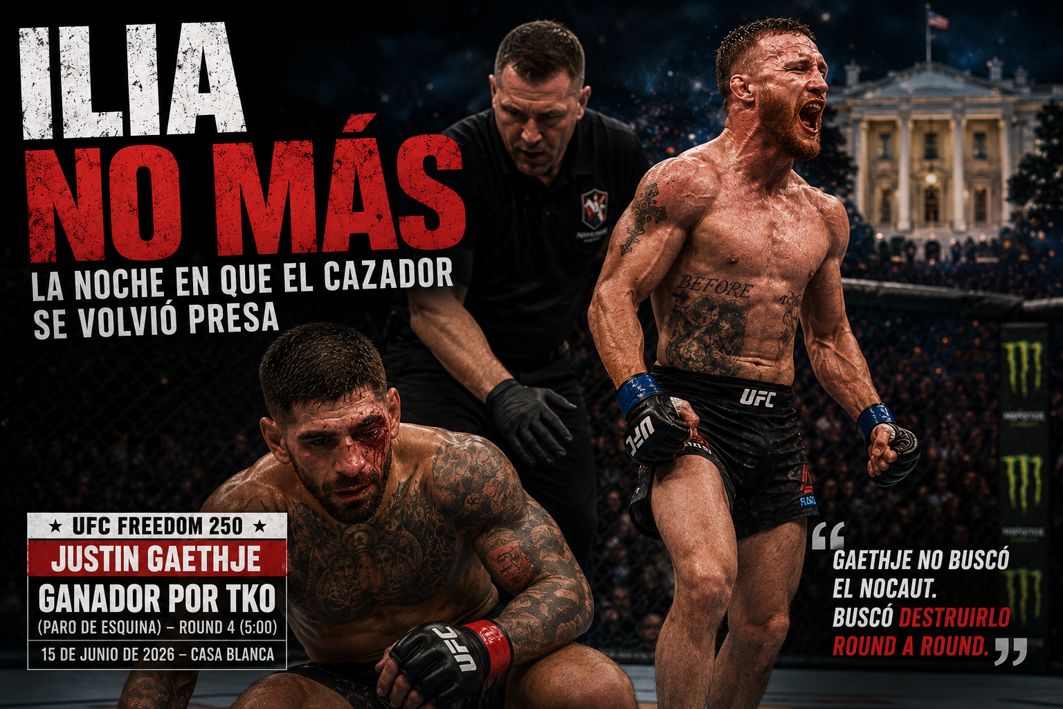 Por qué perdió Ilia Topuria contra Justin Gaethje: la noche en que el cazador se volvió presa